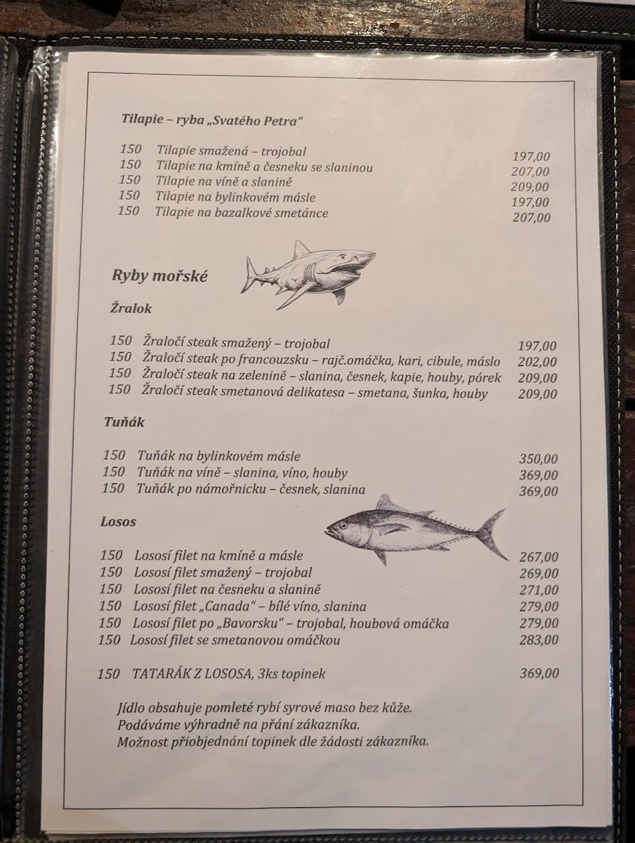 Menu Rybarska Restaurace A Penzion U Horaku-5