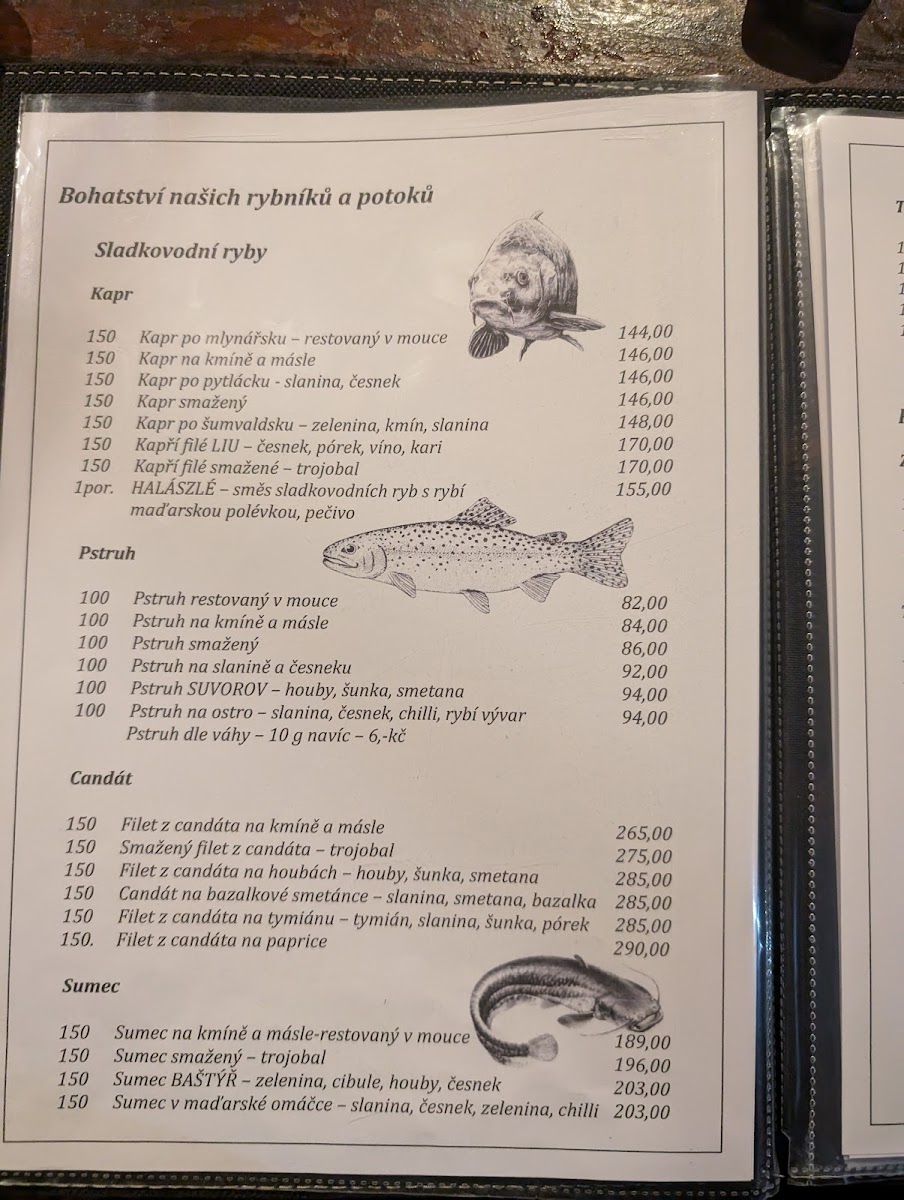 Menu Rybarska Restaurace A Penzion U Horaku-7
