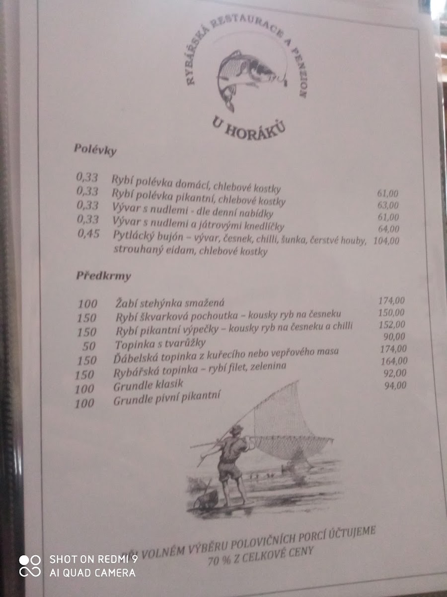 Menu Rybarska Restaurace A Penzion U Horaku-8